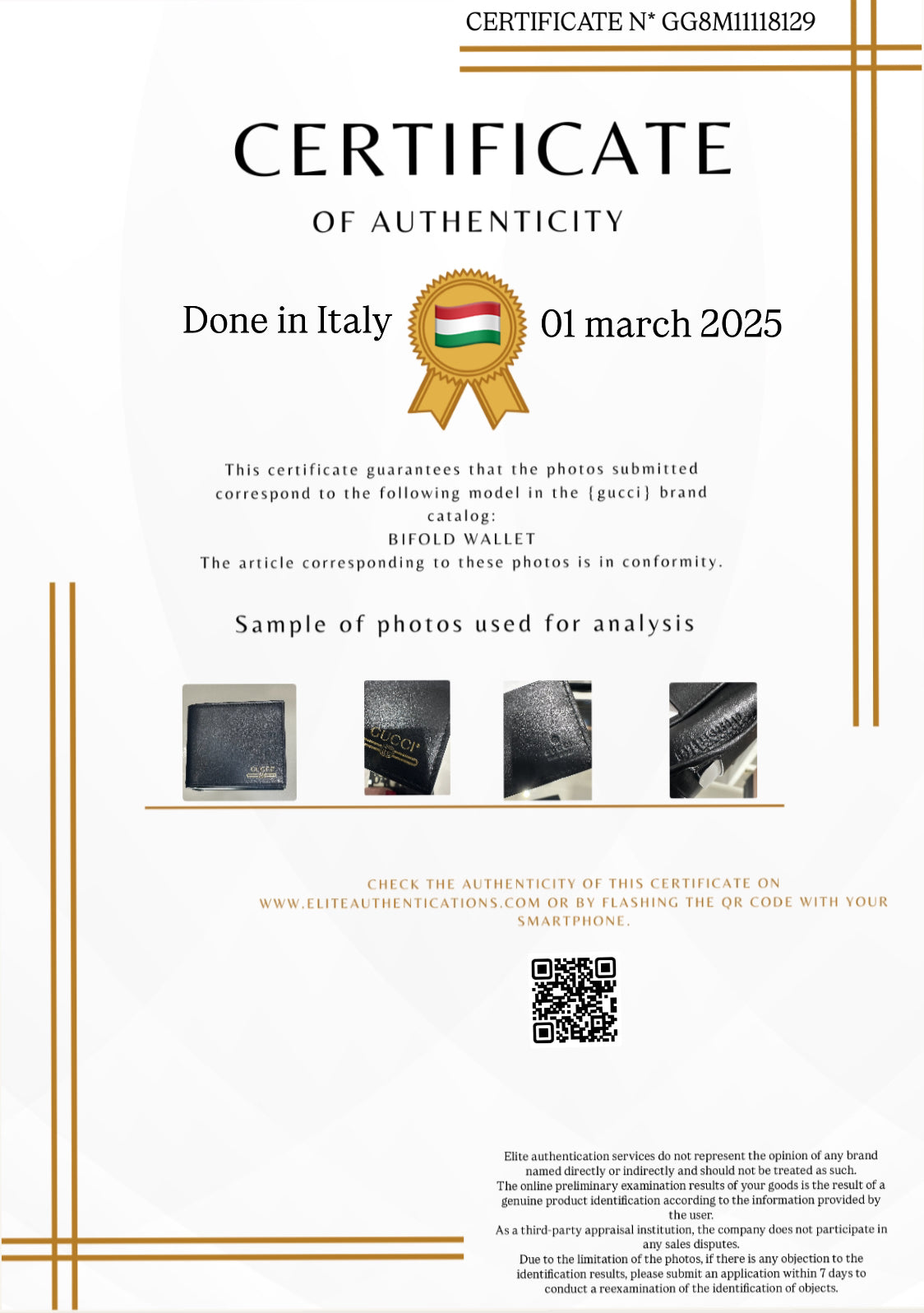 AUTHENTICITY CERTIFICATE