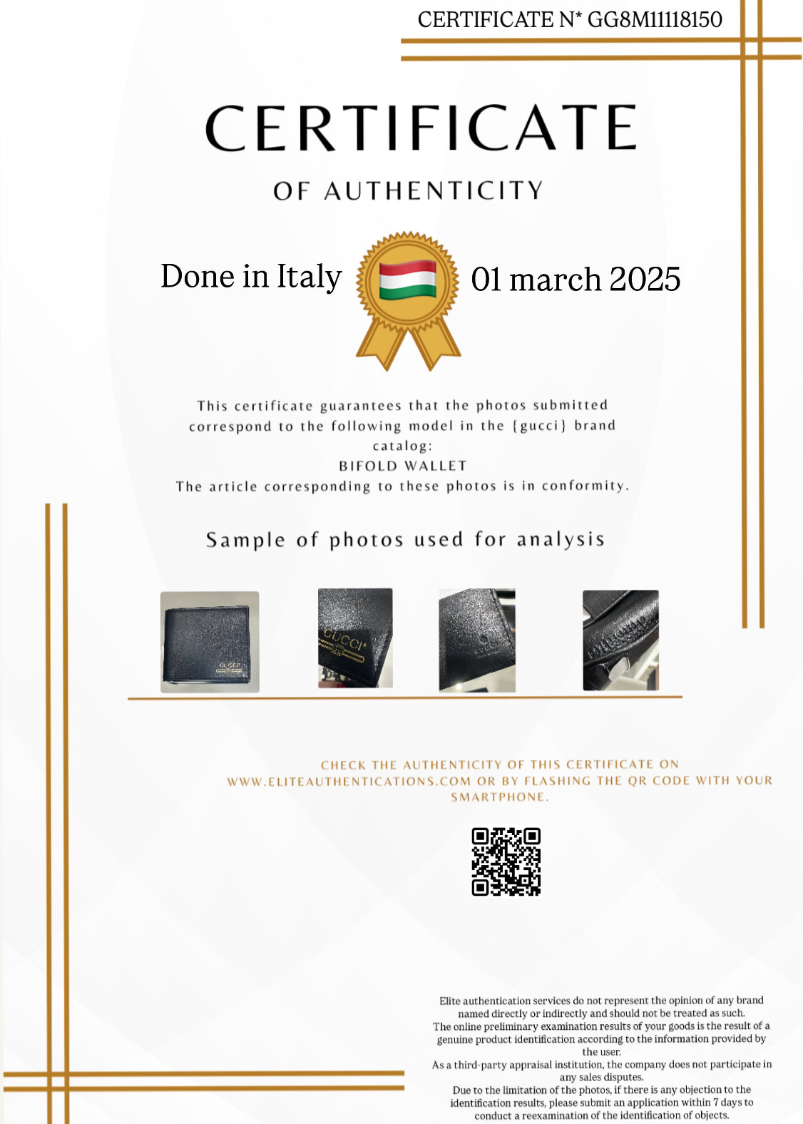 AUTHENTICITY CERTIFICATE