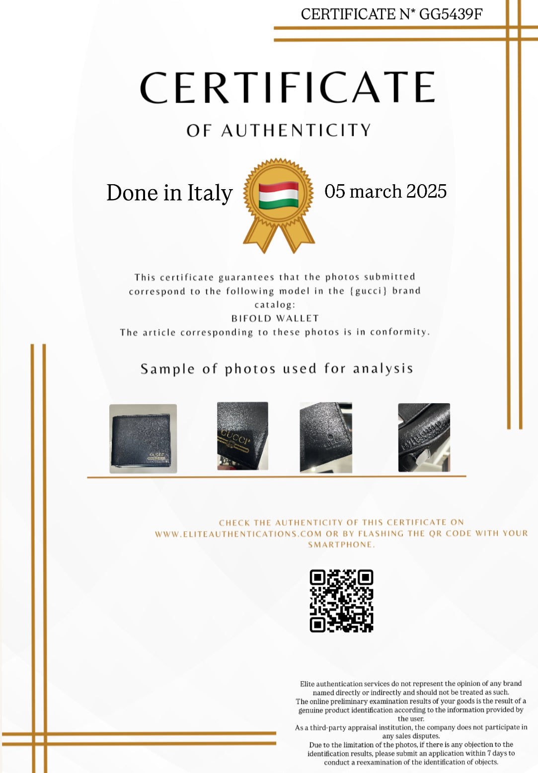 AUTHENTICITY CERTIFICATE