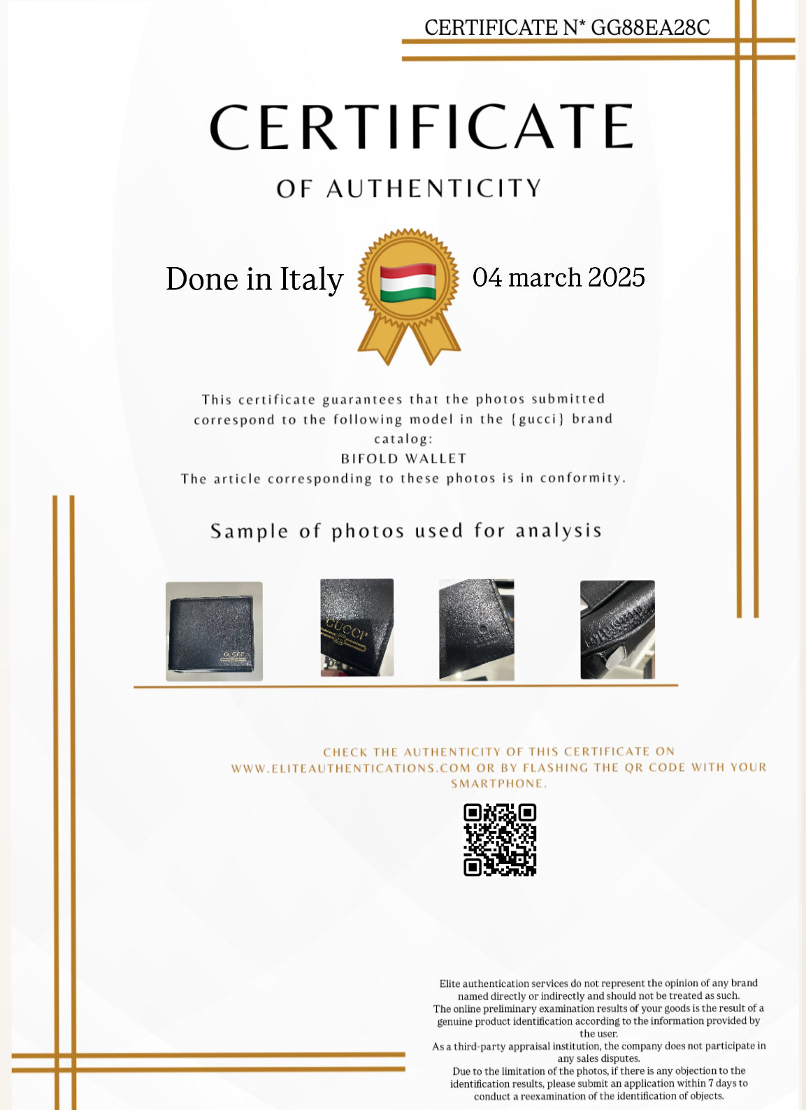 AUTHENTICITY CERTIFICATE