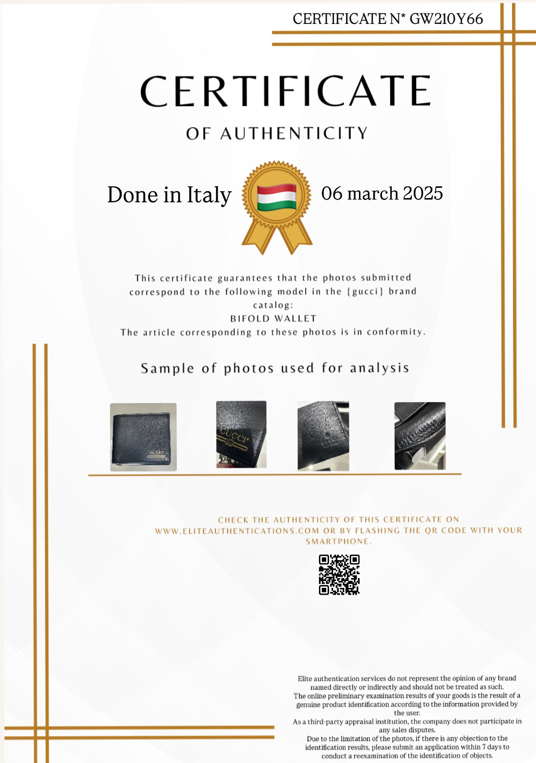 AUTHENTICITY CERTIFICATE