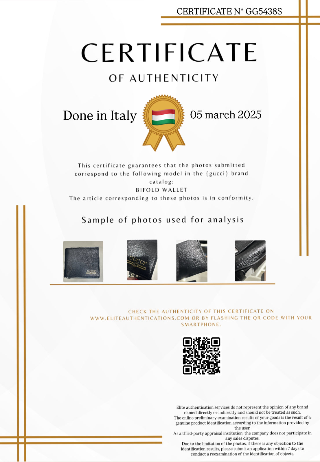 AUTHENTICITY CERTIFICATE