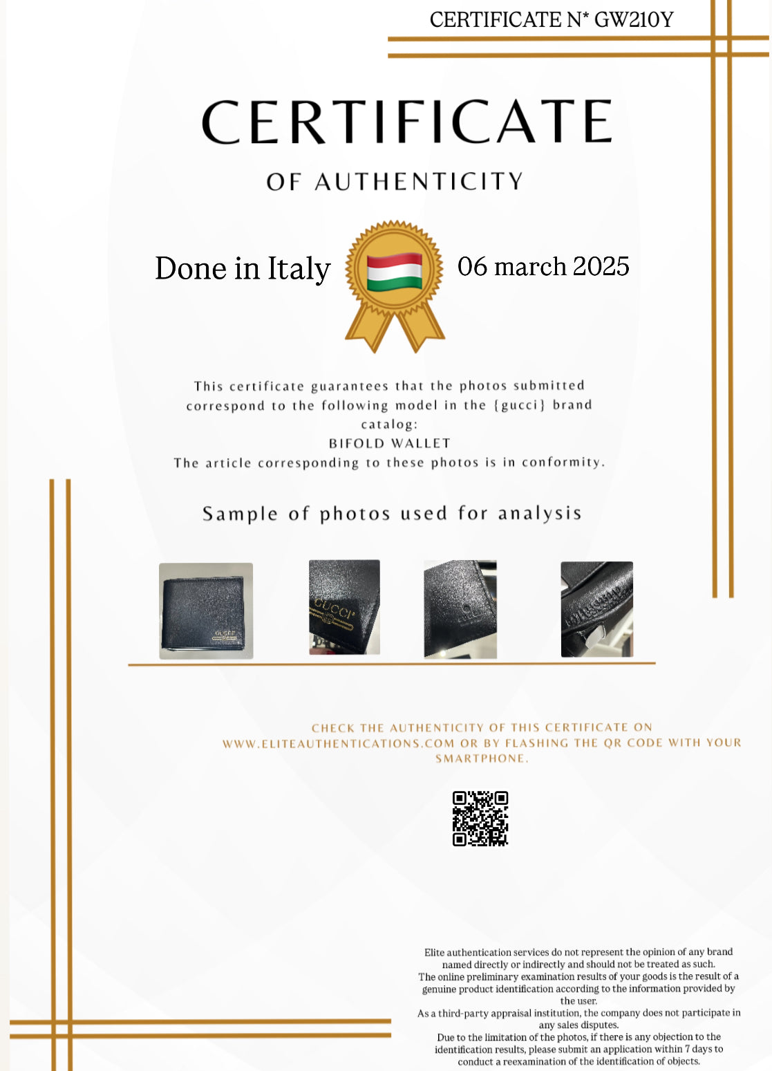 AUTHENTICITY CERTIFICATE