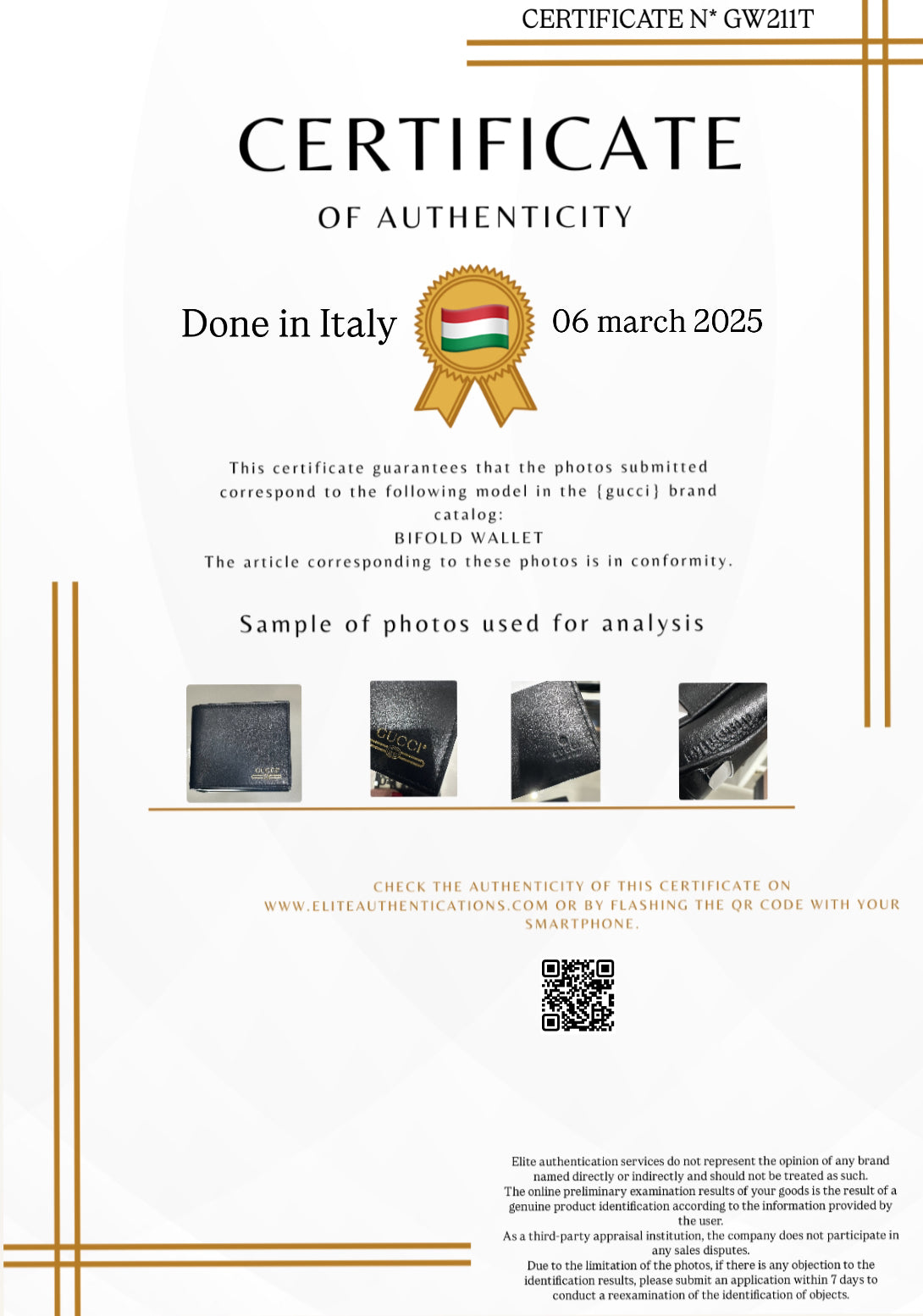 AUTHENTICITY CERTIFICATE