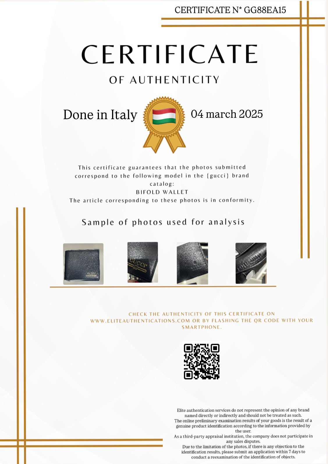 AUTHENTICITY CERTIFICATE