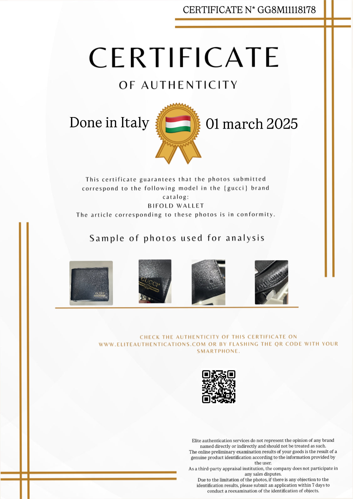 AUTHENTICITY CERTIFICATE