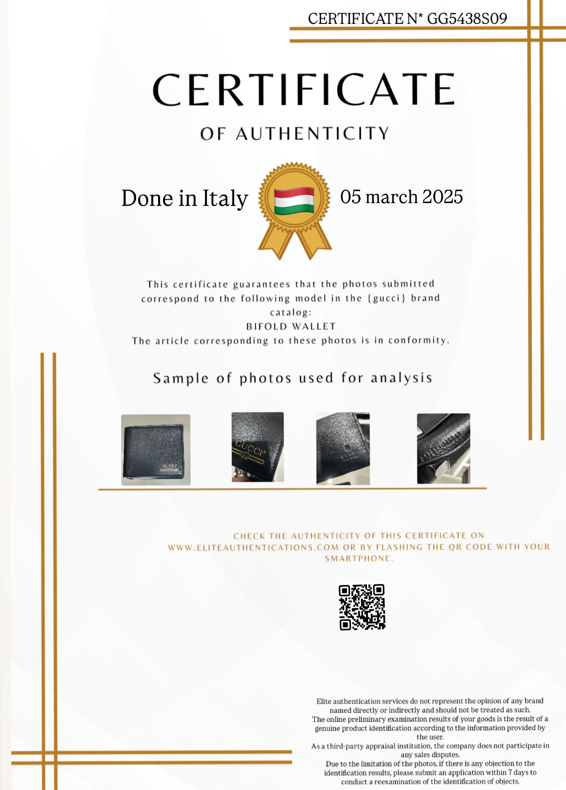 AUTHENTICITY CERTIFICATE