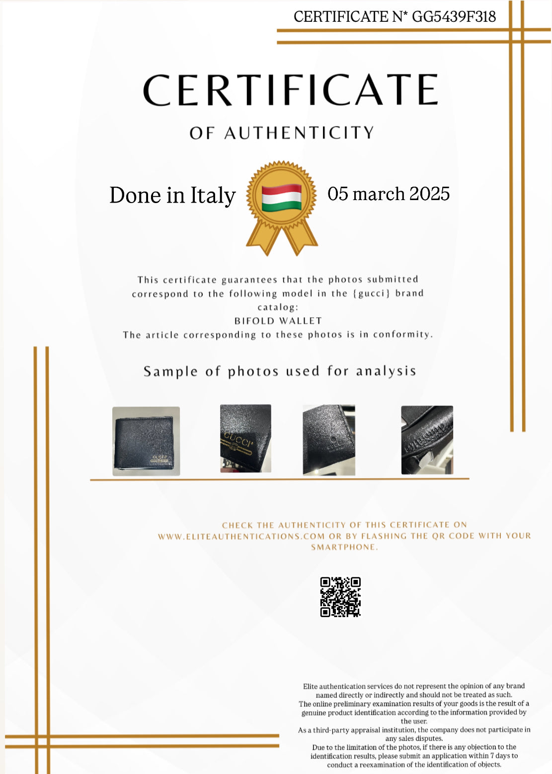 AUTHENTICITY CERTIFICATE