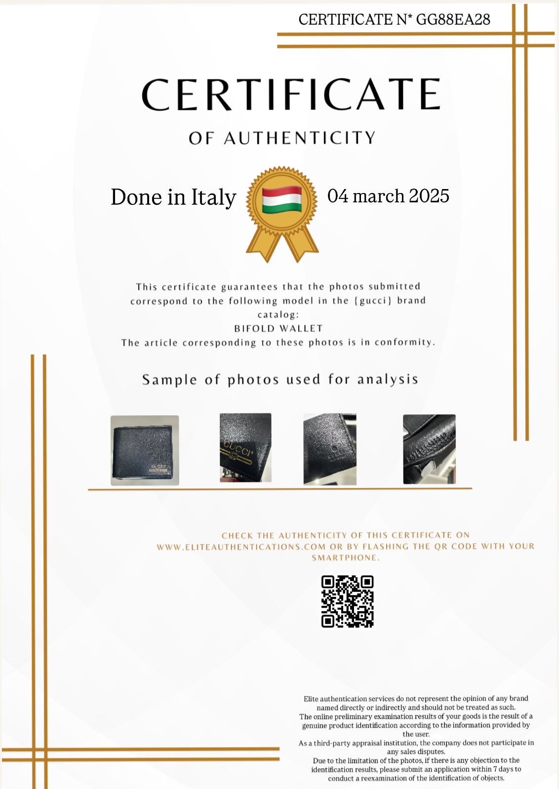 AUTHENTICITY CERTIFICATE