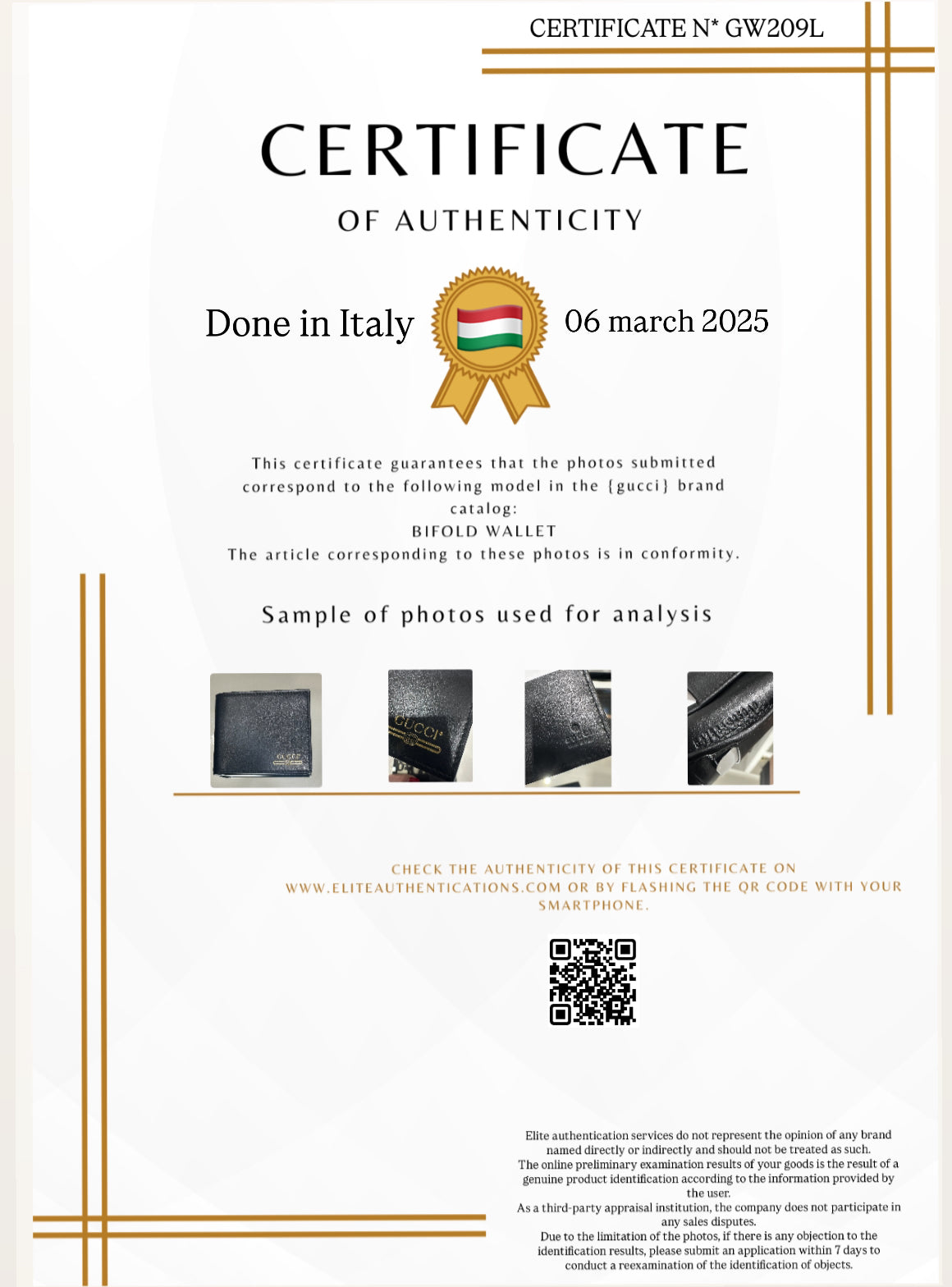 AUTHENTICITY CERTIFICATE