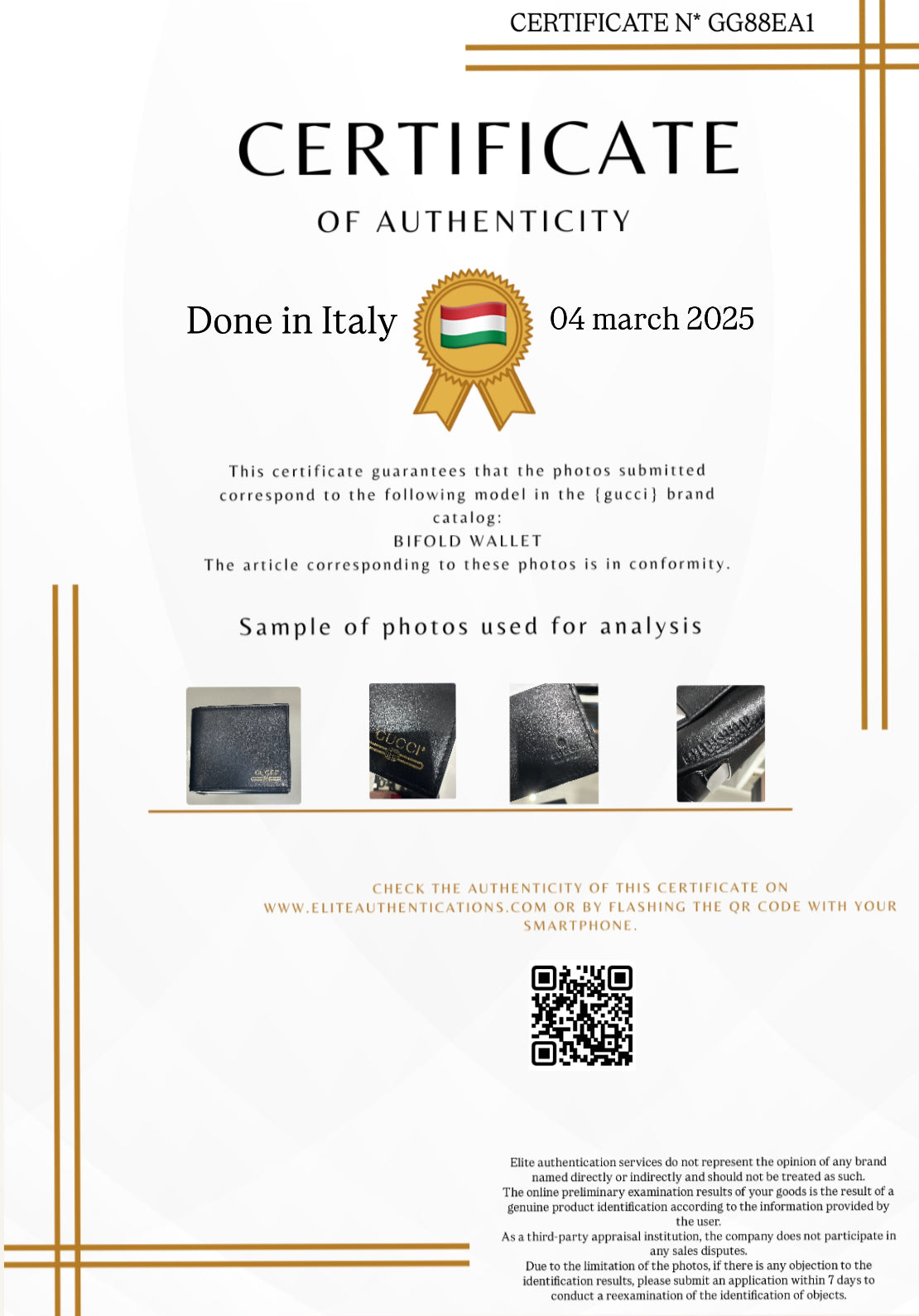 AUTHENTICITY CERTIFICATE
